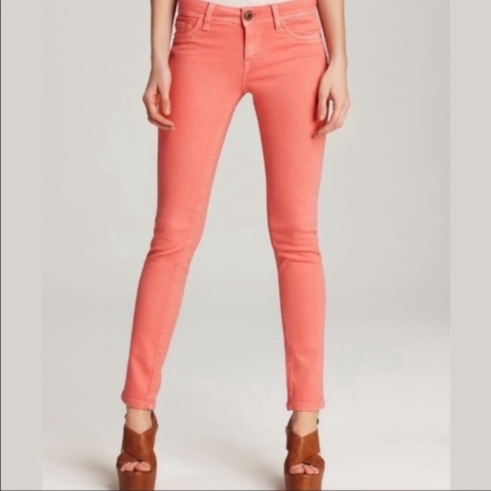 Free People Pink/Coral Skinny Jeans Size‎ 25 casual summer beachy coastal